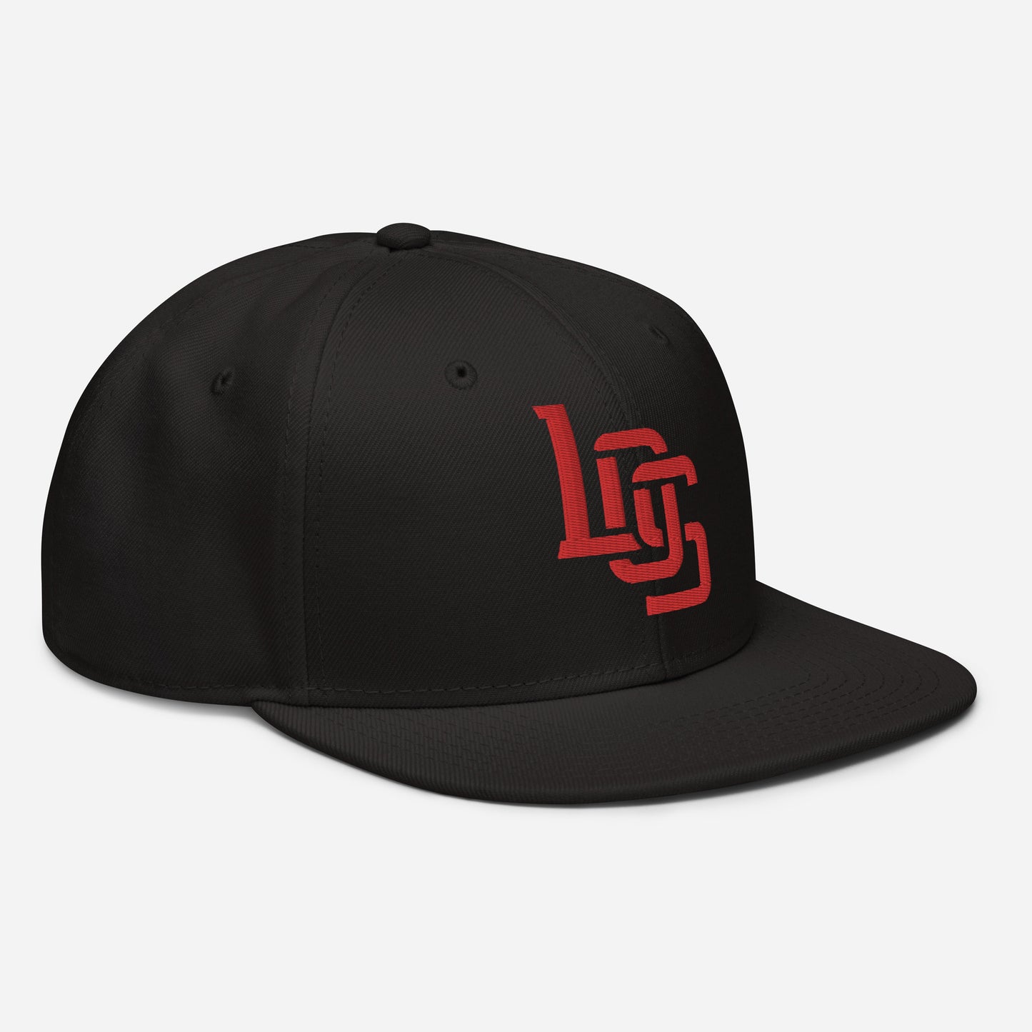 "LOS" Snapback | Otto Cap 125-978 | E Luna ESSENTIAL Duocrest 2 Red Thread Front & Left Side Logos