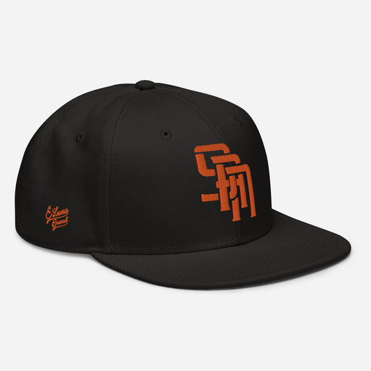 "SAN" Snapback | E Luna Brand PREMIUM | 4 Orange Thread Logos | 3D Puff Edition