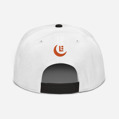 "SAN" Snapback | Otto Cap 125-978 | E Luna Brand PREMIUM Quadcrest 4 Orange Thread Logos: Front, Left, Right Signature & Back [3D Puff Edition]