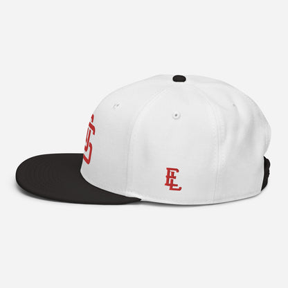 "LOS" Snapback | Otto Cap 125-978 | E Luna ESSENTIAL Duocrest 2 Red Thread Front & Left Side Logos