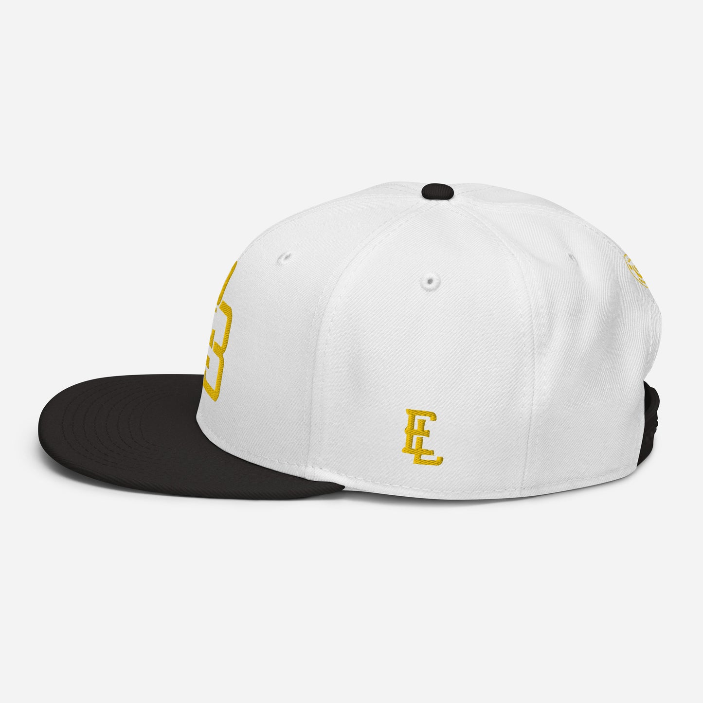 "213" Snapback | Otto Cap 125-978 | E Luna SELECT Tricrest 3 Gold Thread Front, Left Side & Back Logos