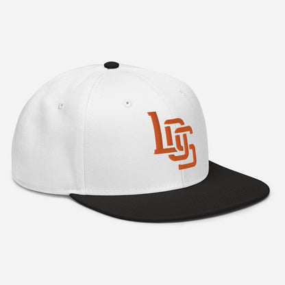 "LOS" Snapback | Otto Cap 125-978 | E Luna SELECT Tricrest 3 Orange Thread Front, Left Side & Back Logos