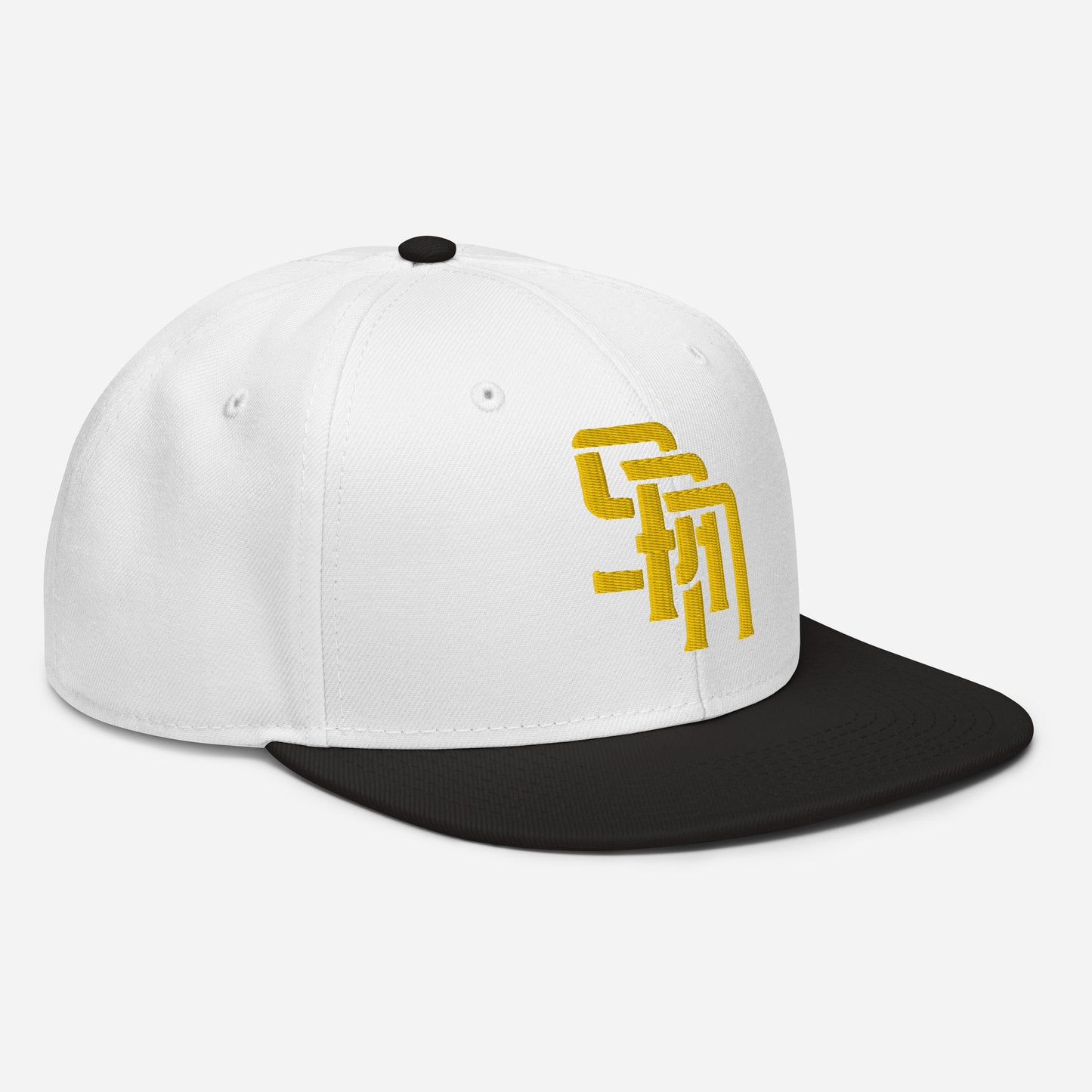 "SAN" Snapback | Otto Cap 125-978 | E Luna Brand SELECT Tricrest 3 Gold Thread Logos: Front, Left & Back [3D Puff Edition]