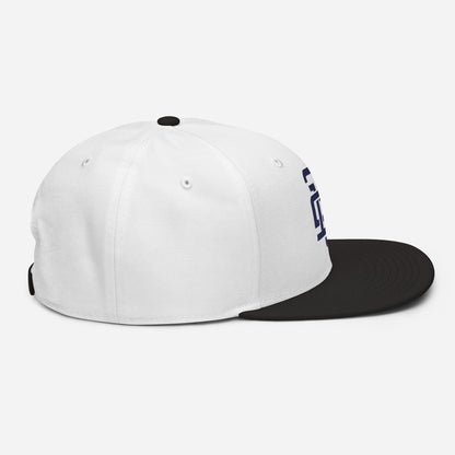 "213" Snapback | Otto Cap 125-978 | E Luna ESSENTIAL Duocrest 2 Navy Thread Front & Left Side Logos