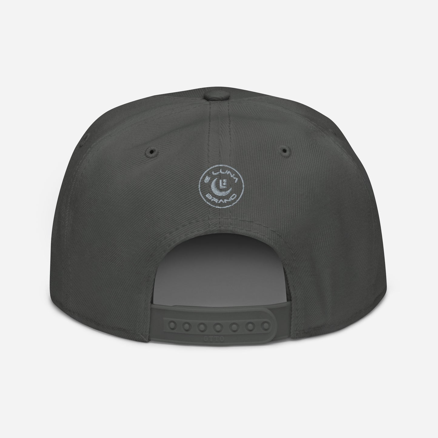 "SAN" Snapback | Otto Cap 125-978 | E Luna Brand SELECT Tricrest 3 Grey Thread Logos: Front, Left & Back [3D Puff Edition]