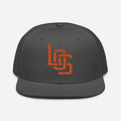 "LOS" Snapback | Otto Cap 125-978 | E Luna SELECT Tricrest 3 Orange Thread Front, Left Side & Back Logos