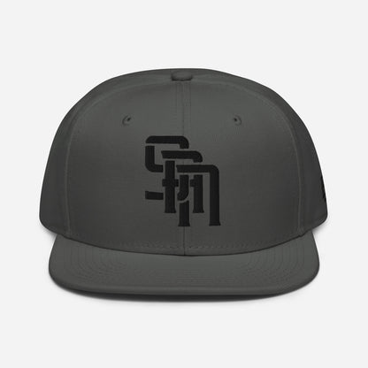 "SAN" Snapback | Otto Cap 125-978 | E Luna Brand SELECT Tricrest 3 Black Thread Logos: Front, Left & Back [3D Puff Edition]