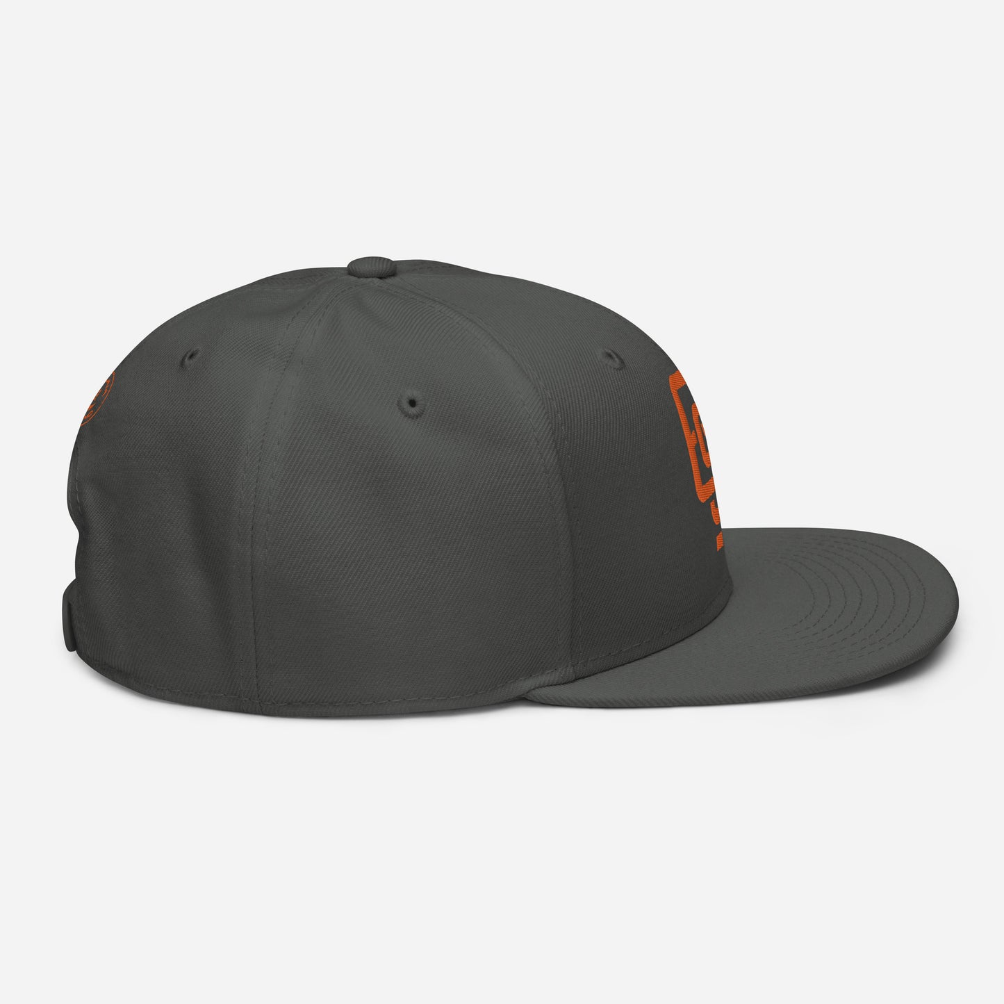 "619" Snapback | Otto Cap 125-978 | E Luna SELECT Tricrest 3 Orange Thread Front, Left Side & Back Logos