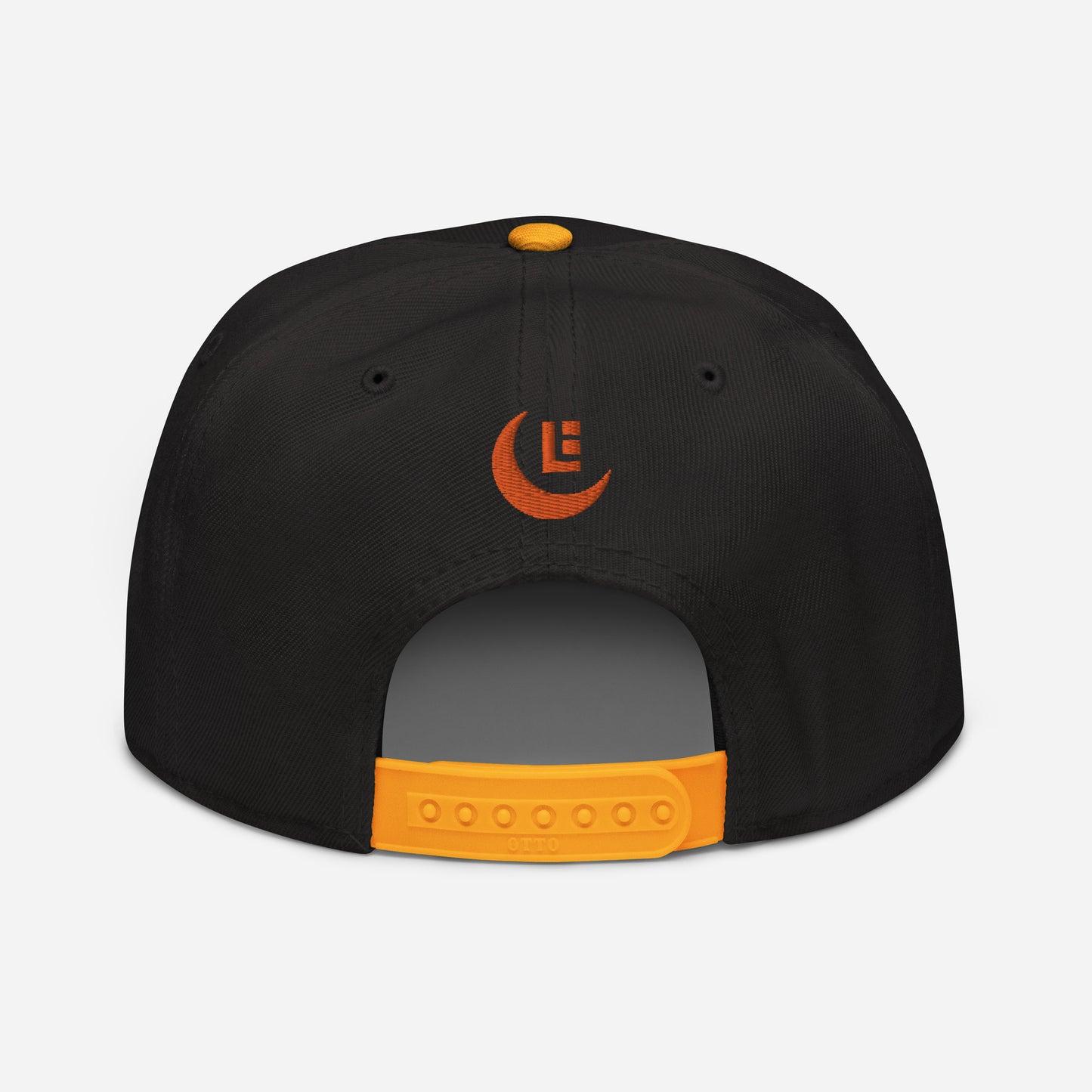 "SAN" Snapback | Otto Cap 125-978 | E Luna Brand PREMIUM Quadcrest 4 Orange Thread Logos: Front, Left, Right Signature & Back [3D Puff Edition]