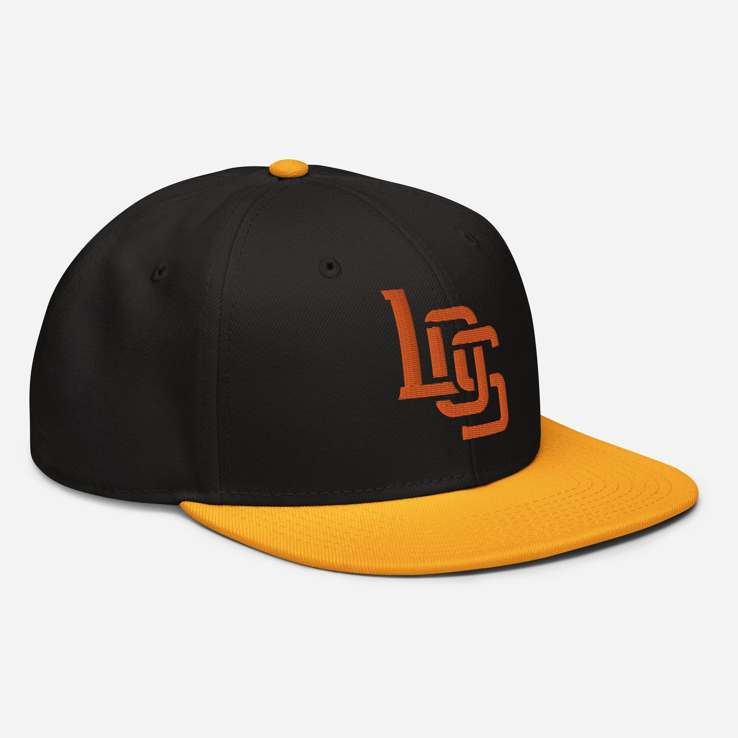 "LOS" Snapback | Otto Cap 125-978 | E Luna SELECT Tricrest 3 Orange Thread Front, Left Side & Back Logos