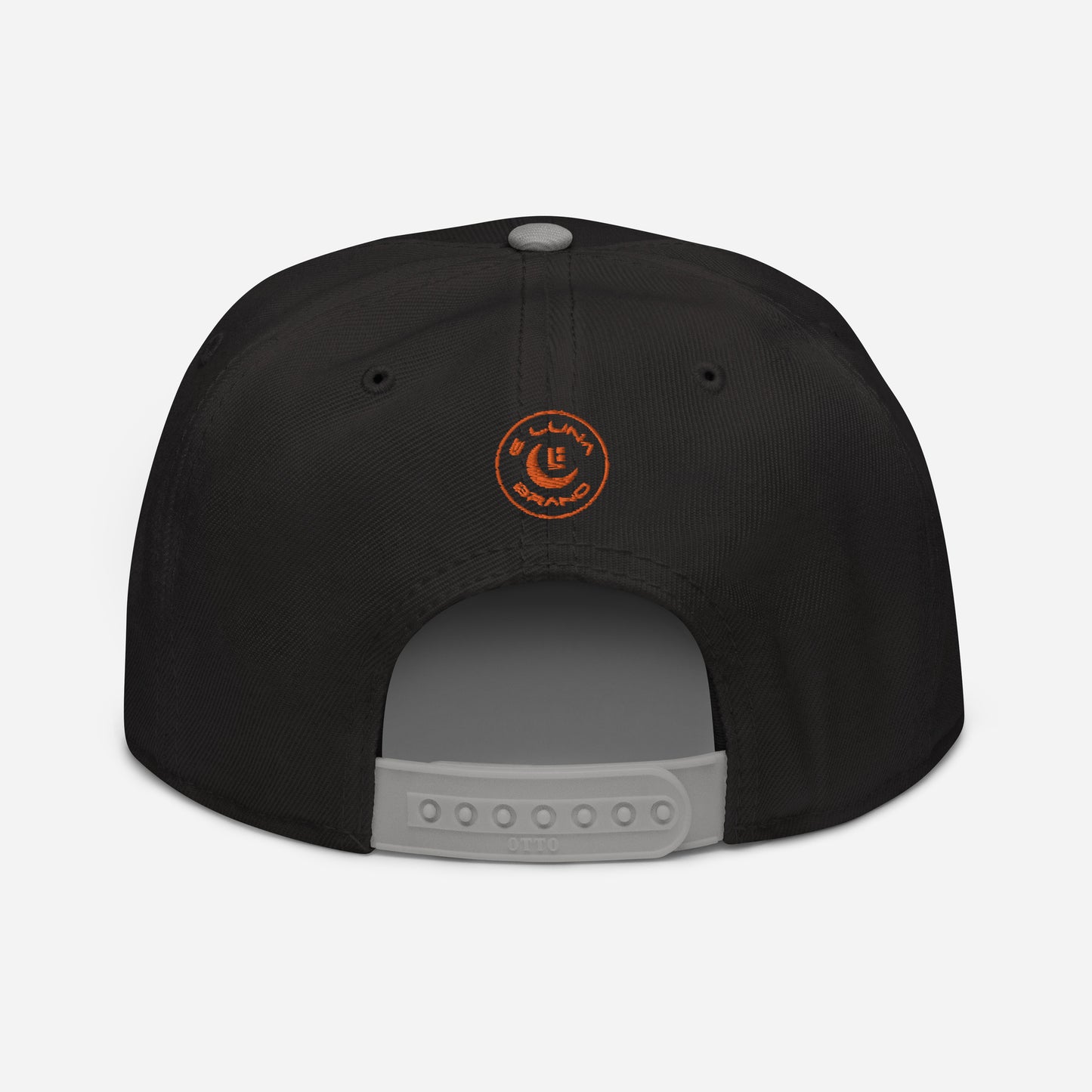 "ANG" Snapback | Otto Cap 125-978 | E Luna Brand SELECT Tricrest 3 Orange Thread Front, Left Side & Back Logos