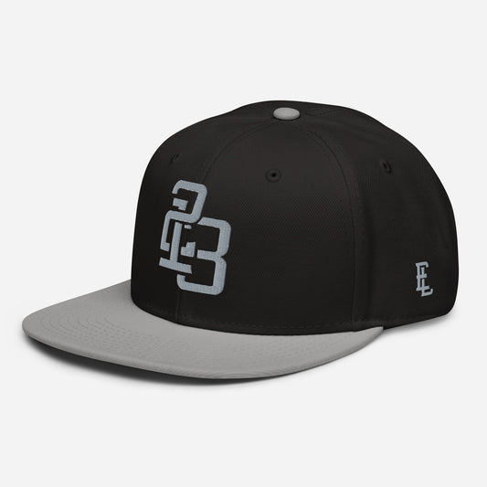 "213" Snapback | Otto Cap 125-978 | E Luna SELECT Tricrest 3 Grey Thread Front, Left Side & Back Logos