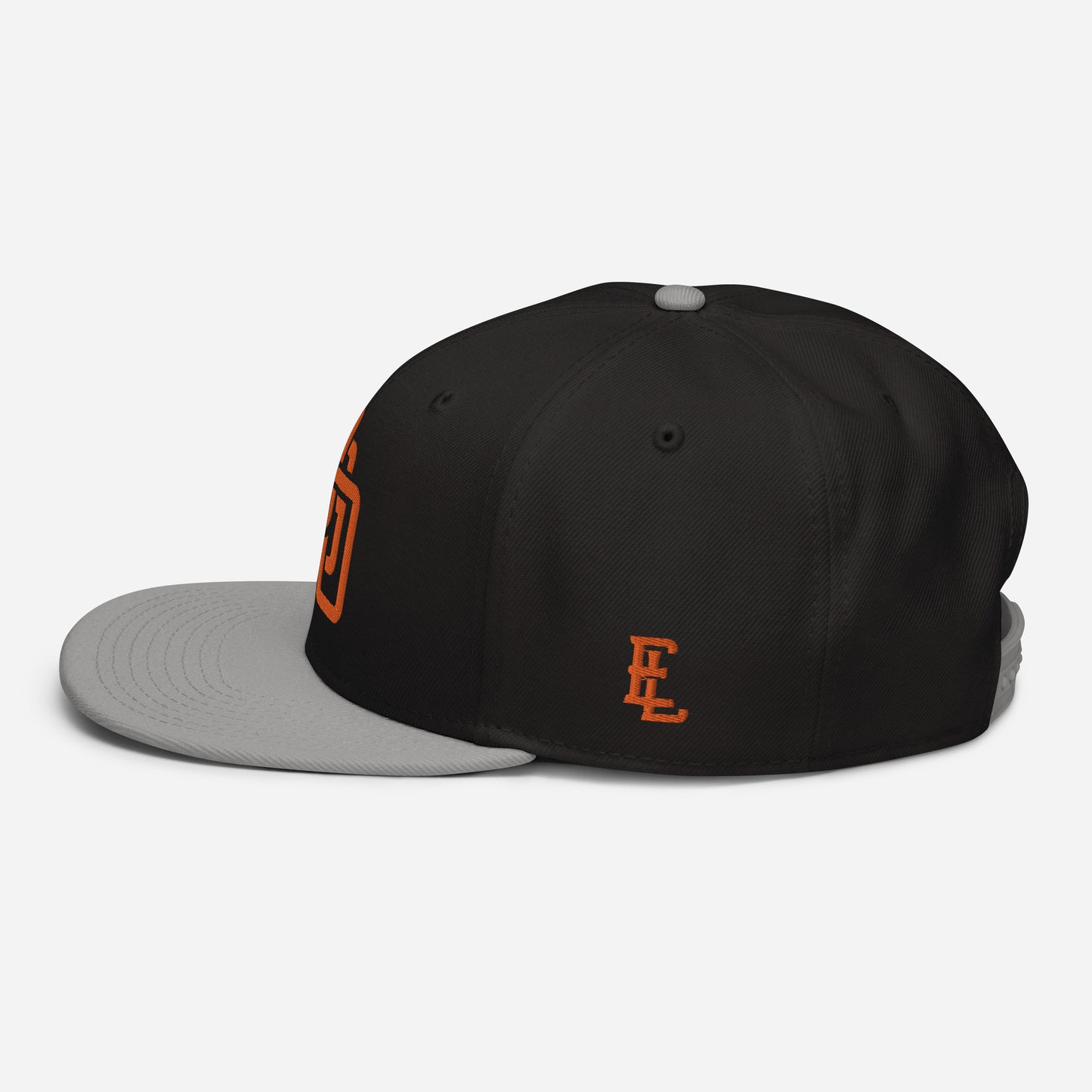 "DGO" Snapback | Otto Cap 125-978 | E Luna ESSENTIAL Duocrest 2 Orange Thread Front & Left Side Logos