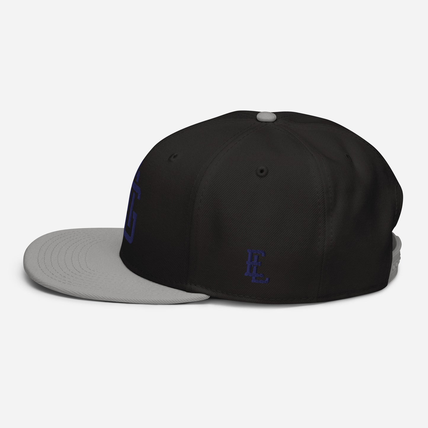 "ANG" Snapback | Otto Cap 125-978 | E Luna Brand ESSENTIAL Duocrest 2 Navy Thread Front & Left Side Logos