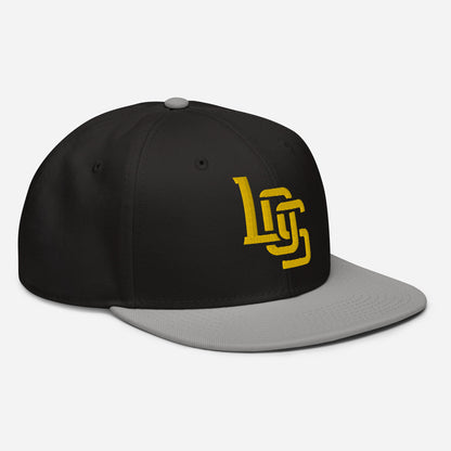 "LOS" Snapback | Otto Cap 125-978 | E Luna SELECT Tricrest 3 Gold Thread Front, Left Side & Back Logos