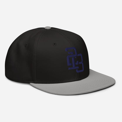 "213" Snapback | Otto Cap 125-978 | E Luna ESSENTIAL Duocrest 2 Navy Thread Front & Left Side Logos