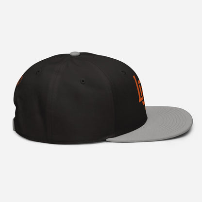 "LOS" Snapback | Otto Cap 125-978 | E Luna SELECT Tricrest 3 Orange Thread Front, Left Side & Back Logos