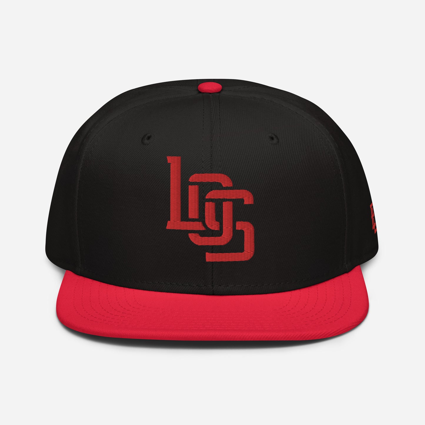 "LOS" Snapback | Otto Cap 125-978 | E Luna ESSENTIAL Duocrest 2 Red Thread Front & Left Side Logos