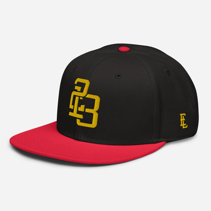 "213" Snapback | Otto Cap 125-978 | E Luna SELECT Tricrest 3 Gold Thread Front, Left Side & Back Logos