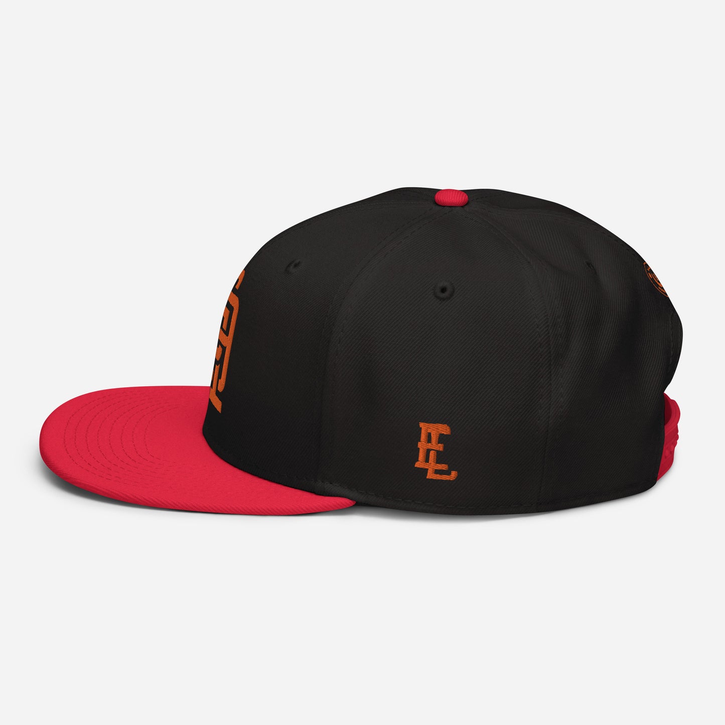 "619" Snapback | Otto Cap 125-978 | E Luna SELECT Tricrest 3 Orange Thread Front, Left Side & Back Logos