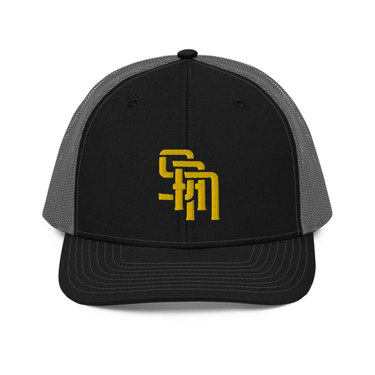 "SAN" Snapback Trucker Cap | Richardson 112 | E Luna Brand CLASSIC Solocrest 1 Gold Thread Front Logo