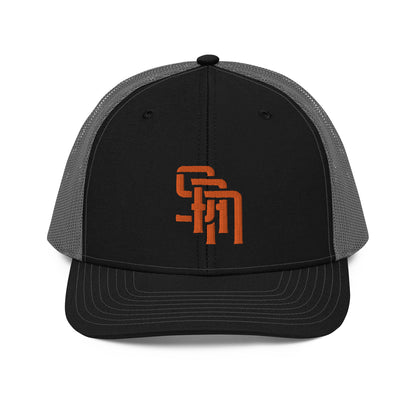 "SAN" Snapback Trucker Cap | Richardson 112 | E Luna Brand CLASSIC Solocrest 1 Orange Thread Front Logo