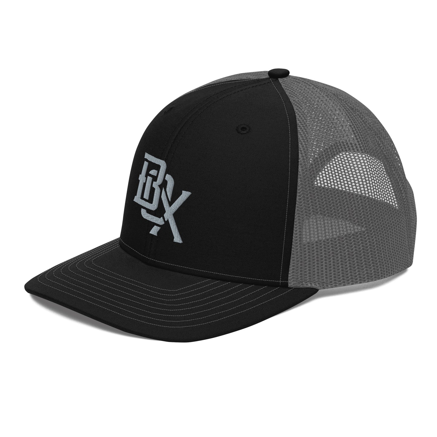 "BOX" Snapback Trucker Cap | Richardson 112 | E Luna CLASSIC Solocrest 1 Grey Thread Front Logo