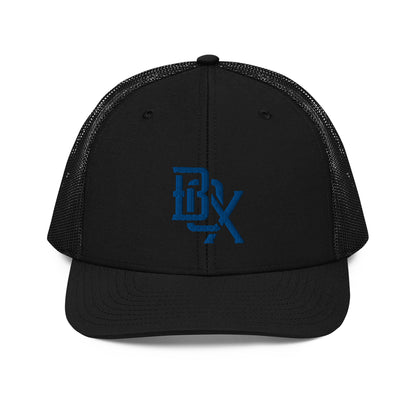 "BOX" Snapback Trucker Cap | Richardson 112 | E Luna CLASSIC Solocrest 1 Royal Thread Front Logo