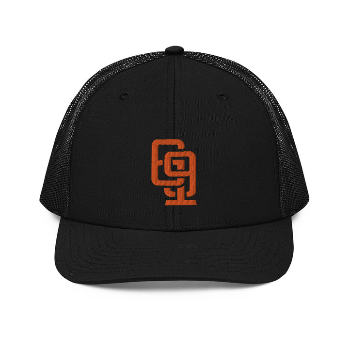 "619" Snapback Trucker Cap | E Luna Brand CLASSIC | 1 Orange Thread Logo | 3D Puff Edition