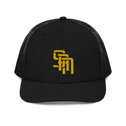 "SAN" Snapback Trucker Cap | Richardson 112 | E Luna Brand CLASSIC Solocrest 1 Gold Thread Front Logo