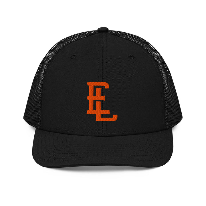 "EL" Snapback Trucker Cap | E Luna Brand CLASSIC | 1 Orange Thread Logo | 3D Puff Edition