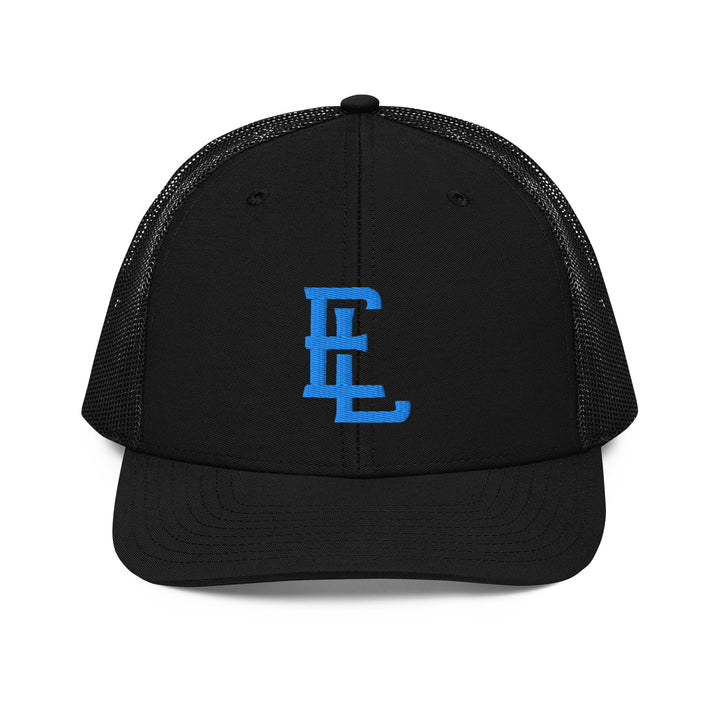 "EL" Snapback Trucker Cap | E Luna Brand CLASSIC | 1 Aqua/Teal Thread Logo | 3D Puff Edition