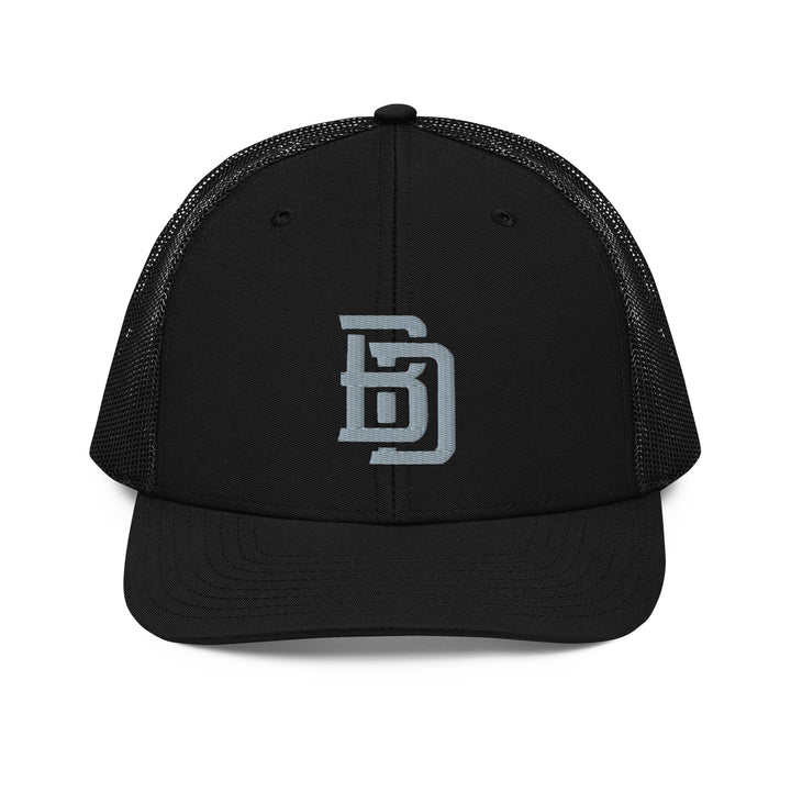 "BD" Snapback Trucker Cap | E Luna Brand CLASSIC | 1 Grey Thread Logo | 3D Puff Edition