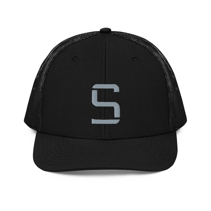"S" Snapback Trucker Cap | E Luna Brand CLASSIC | 1 Grey Thread Logo | 3D Puff Edition