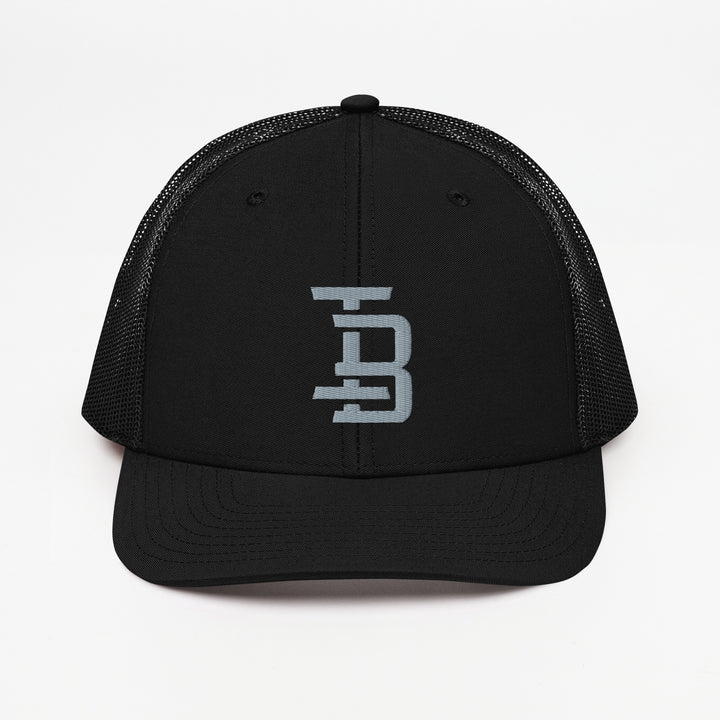 "IB" Snapback Trucker Cap | E Luna Brand CLASSIC | 1 Grey Thread Logo | 3D Puff Edition