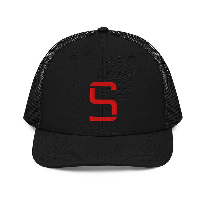"S" Snapback Trucker Cap | E Luna Brand CLASSIC | 1 Red Thread Logo | 3D Puff Edition