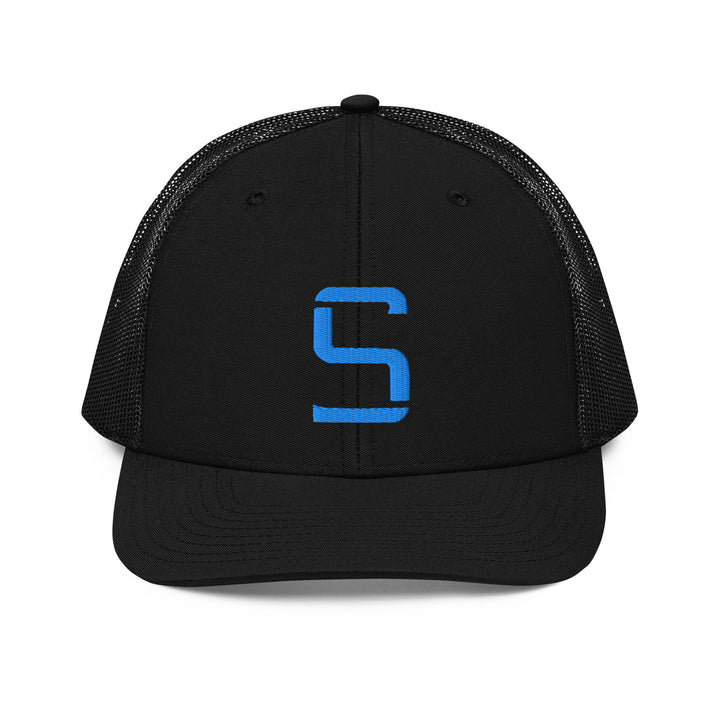 "S" Snapback Trucker Cap | E Luna Brand CLASSIC | 1 Aqua/Teal Thread Logo | 3D Puff Edition
