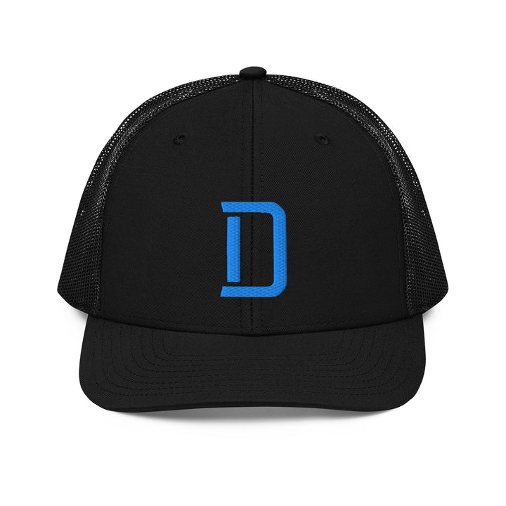 "D" Snapback Trucker Cap | E Luna Brand CLASSIC | 1 Aqua/Teal Thread Logo | 3D Puff Edition