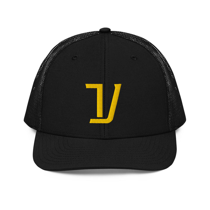 "V" Snapback Trucker Cap | E Luna Brand CLASSIC | 1 Gold Thread Logo | 3D Puff Edition