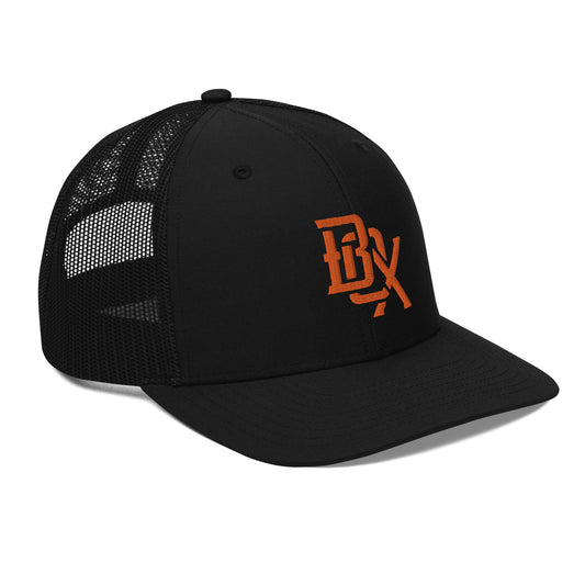 "BOX" Snapback Trucker Cap | Richardson 112 | E Luna CLASSIC Solocrest 1 Orange Thread Front Logo