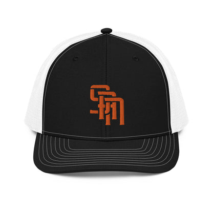 "SAN" Snapback Trucker Cap | Richardson 112 | E Luna Brand CLASSIC Solocrest 1 Orange Thread Front Logo