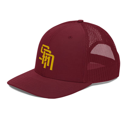 "SAN" Snapback Trucker Cap | Richardson 112 | E Luna Brand CLASSIC Solocrest 1 Gold Thread Front Logo