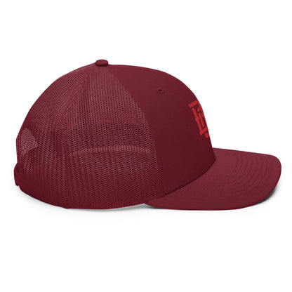 "BOX" Snapback Trucker Cap | Richardson 112 | E Luna CLASSIC Solocrest 1 Red Thread Front Logo