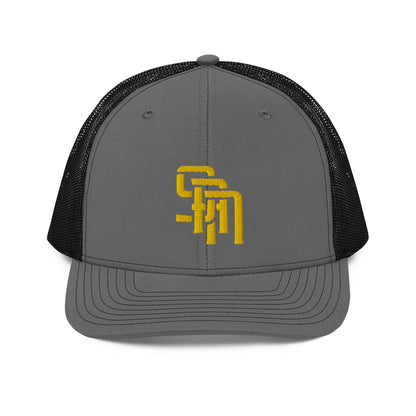 "SAN" Snapback Trucker Cap | Richardson 112 | E Luna Brand CLASSIC Solocrest 1 Gold Thread Front Logo