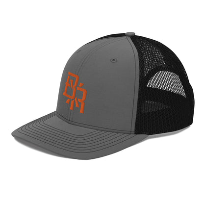 "BXR" Snapback Trucker Cap | Richardson 112 | E Luna CLASSIC Solocrest 1 Orange Thread Front Logo