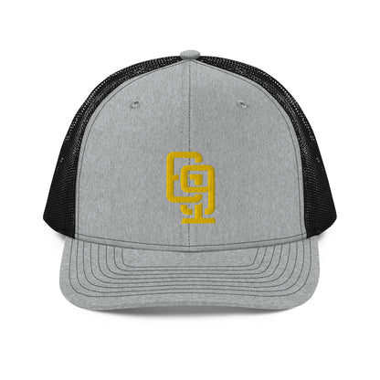 "619" Snapback Trucker Cap | Richardson 112 | E Luna CLASSIC Solocrest 1 Gold Thread Front Logo