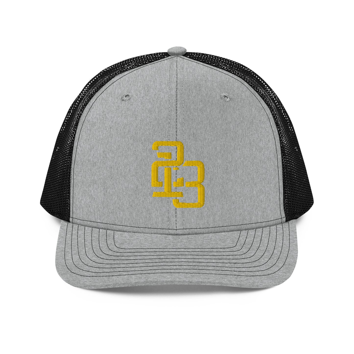 "213" Snapback Trucker Cap | Richardson 112 | E Luna CLASSIC Solocrest 1 Gold Thread Front Logo