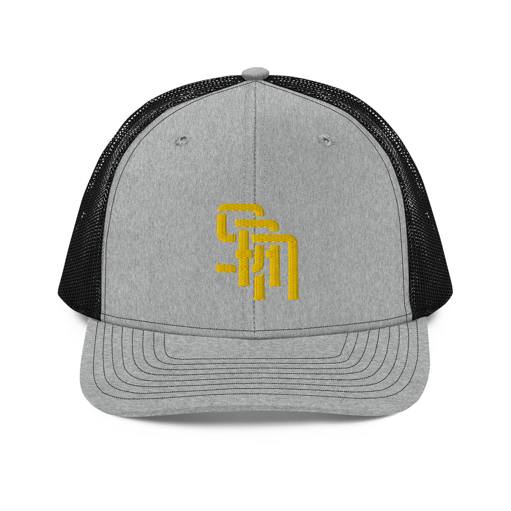 Gorra trucker "SAN" con cierre snapback | E Luna Brand CORE | 1 Logotipo de hilo dorado