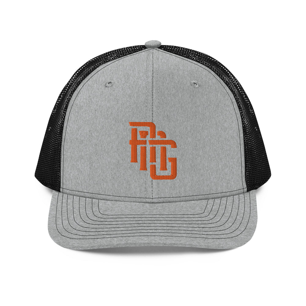 "ANG" Snapback Trucker Cap | Richardson 112 | E Luna CLASSIC Solocrest 1 Orange Thread Front Logo