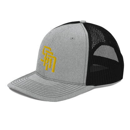 "SAN" Snapback Trucker Cap | Richardson 112 | E Luna Brand CLASSIC Solocrest 1 Gold Thread Front Logo